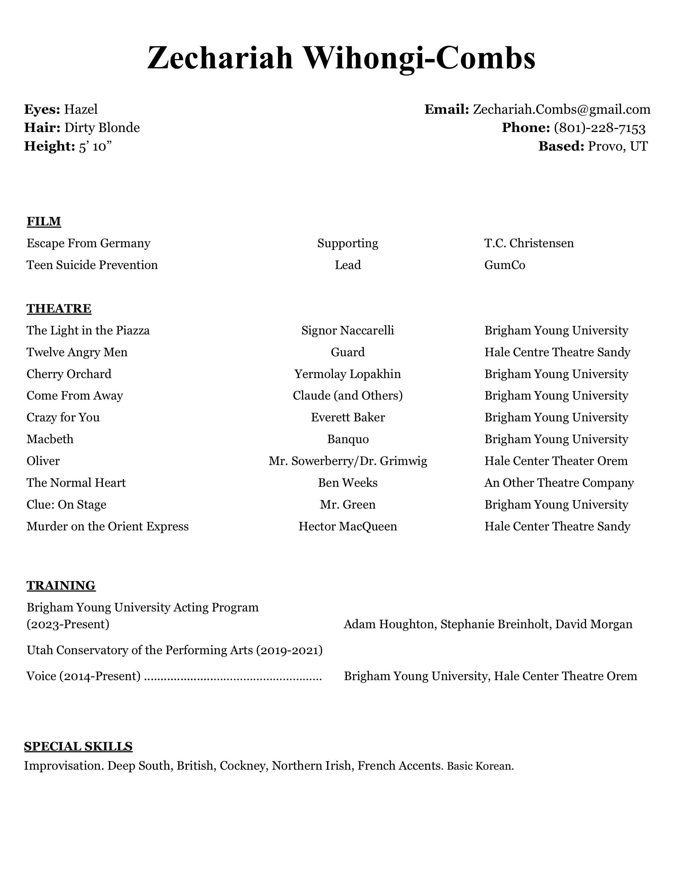 Zechariah Wihongi-Combs Resume